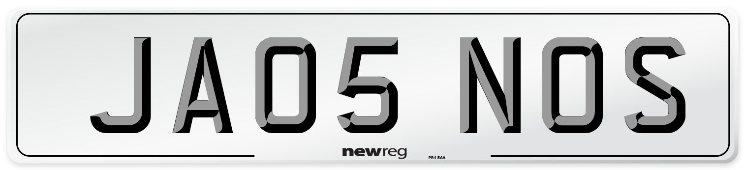 JA05 NOS Number Plate from New Reg
